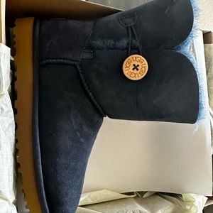 Blue Uggs with button on side